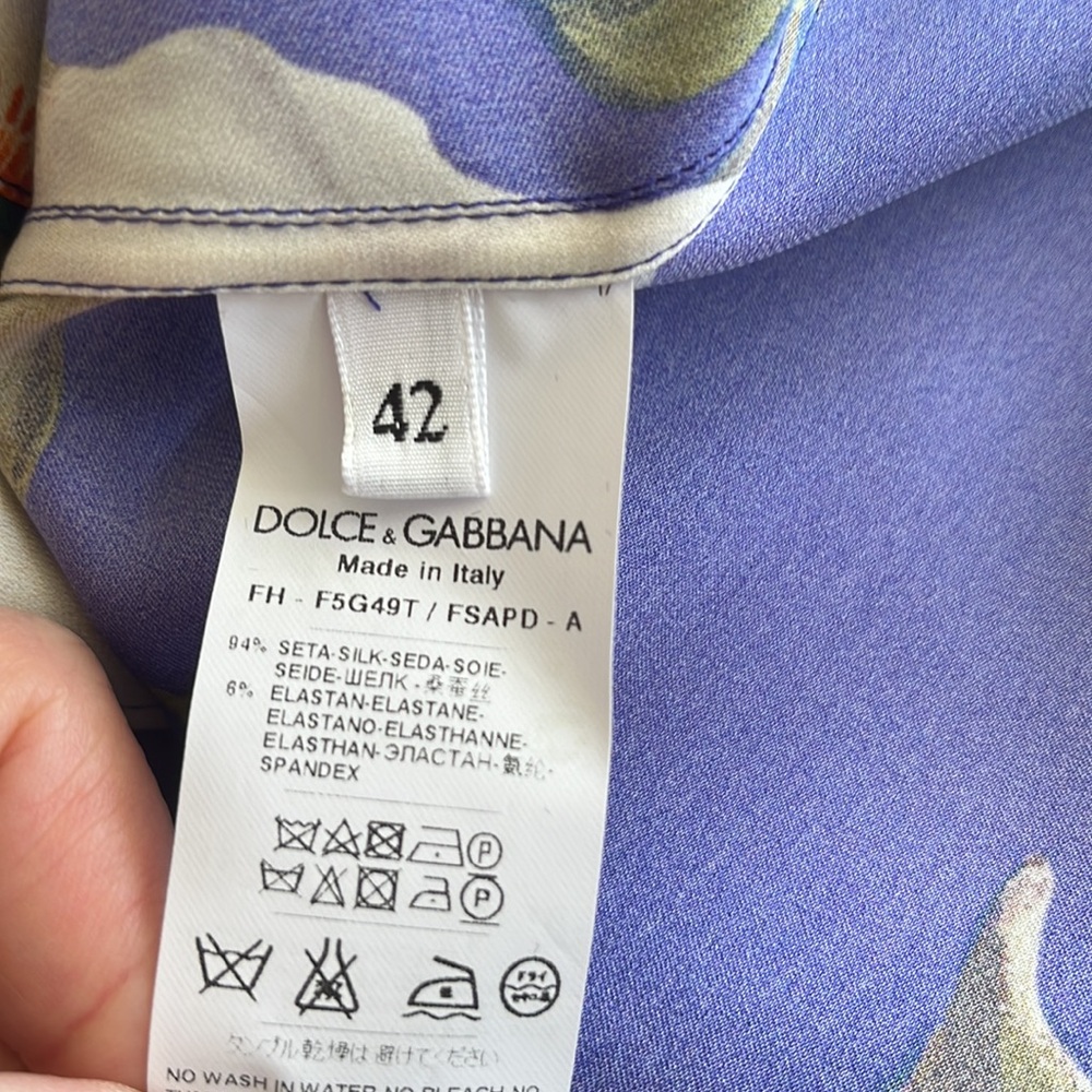Dolce & Gabbana Dolce Gabbana Floral Silk Blouse Women Multicolor Tops 42 - Picture 9 of 10